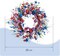 22-inch July 4th Patriotic Wreath Independence Day Front Door Wreath Handcrafted red White Blue Star Candy Spiral Decoration Memorial Day Indoor Outdoor Decoration